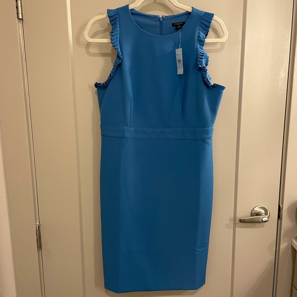 Ann Taylor 8P Blue Sheath Dress